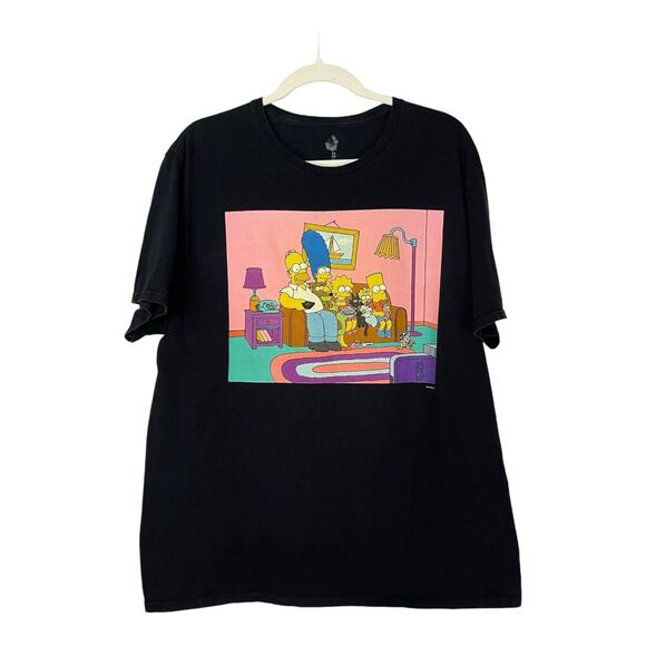 The Simpsons Family TV Time Men’s Size XL Black Short Sleeve Graphic Tee - Picture 6 of 7